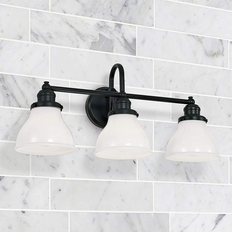 Image 1 Capital Baxter 24 1/4" Wide Matte Black 3-Light Bath Light