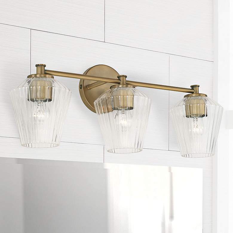 Image 2 Capital Beau 24" Wide Aged Brass 3-Light Vanity Bath Light more views