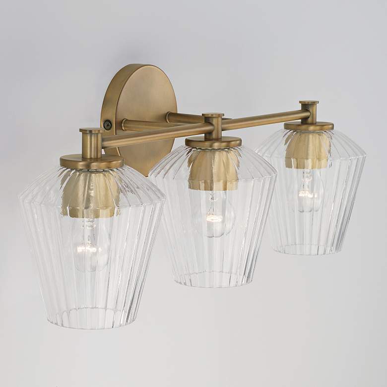 Image 4 Capital Beau 24" Wide Aged Brass 3-Light Vanity Bath Light more views