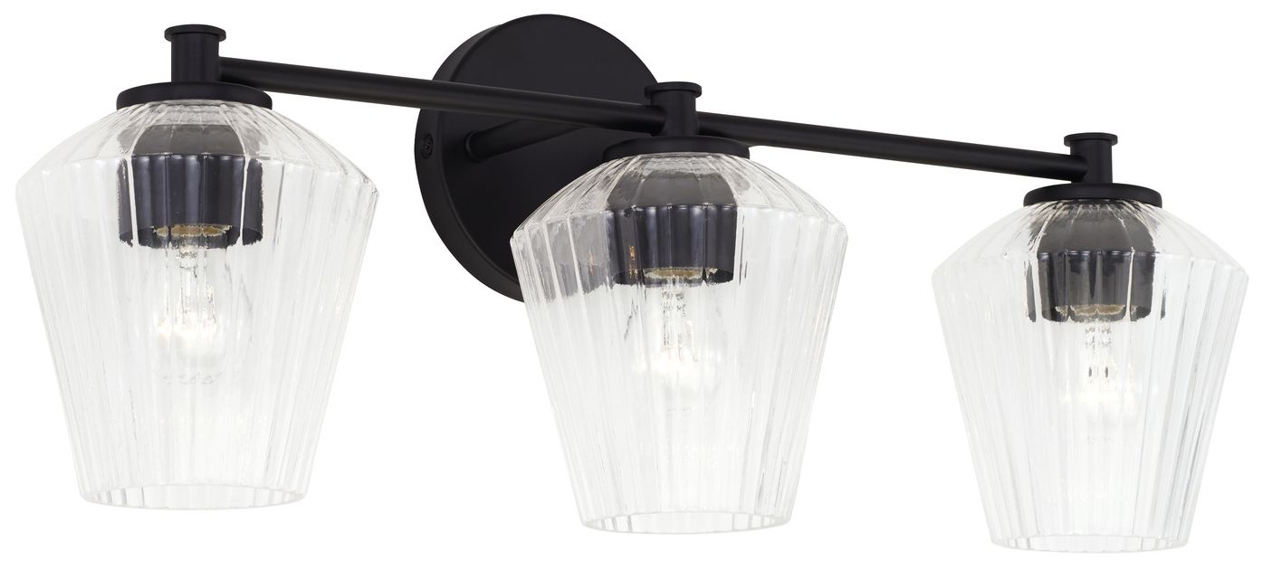 Image 2 Capital Beau 24" Wide Matte Black 3-Light Bath Light