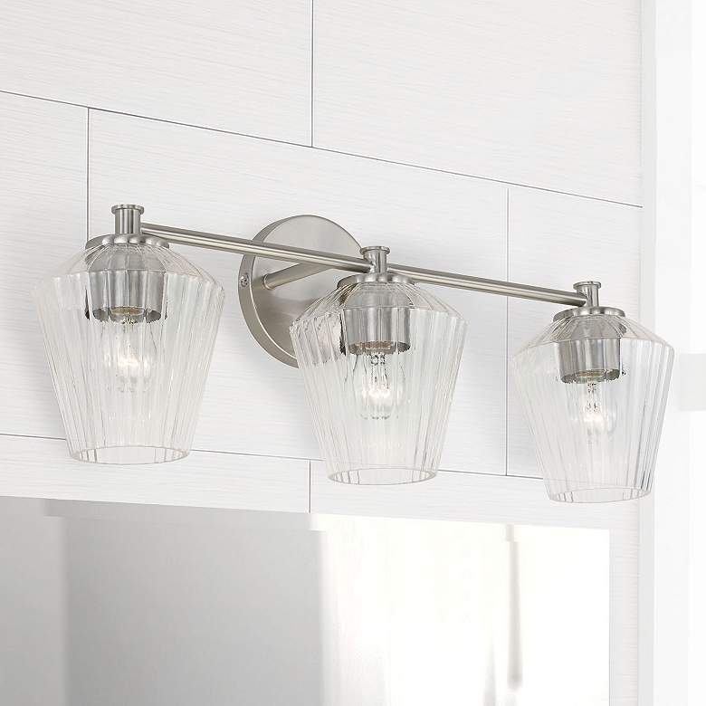Image 3 Capital Beau 24"W Brushed Nickel 3-Light Vanity Bath Light more views