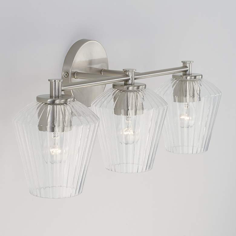 Image 4 Capital Beau 24"W Brushed Nickel 3-Light Vanity Bath Light more views