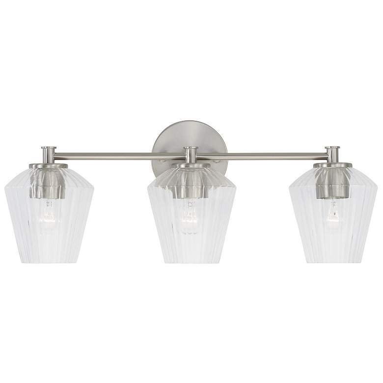 Image 5 Capital Beau 24"W Brushed Nickel 3-Light Vanity Bath Light more views