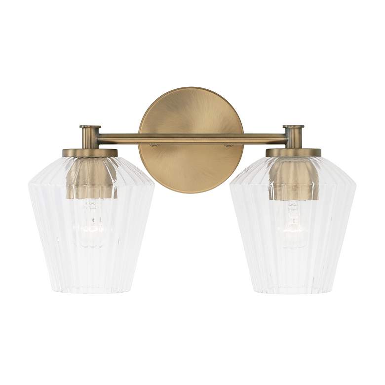 Image 4 Capital Beau 9 1/2" High Aged Brass 2-Light Wall Sconce more views