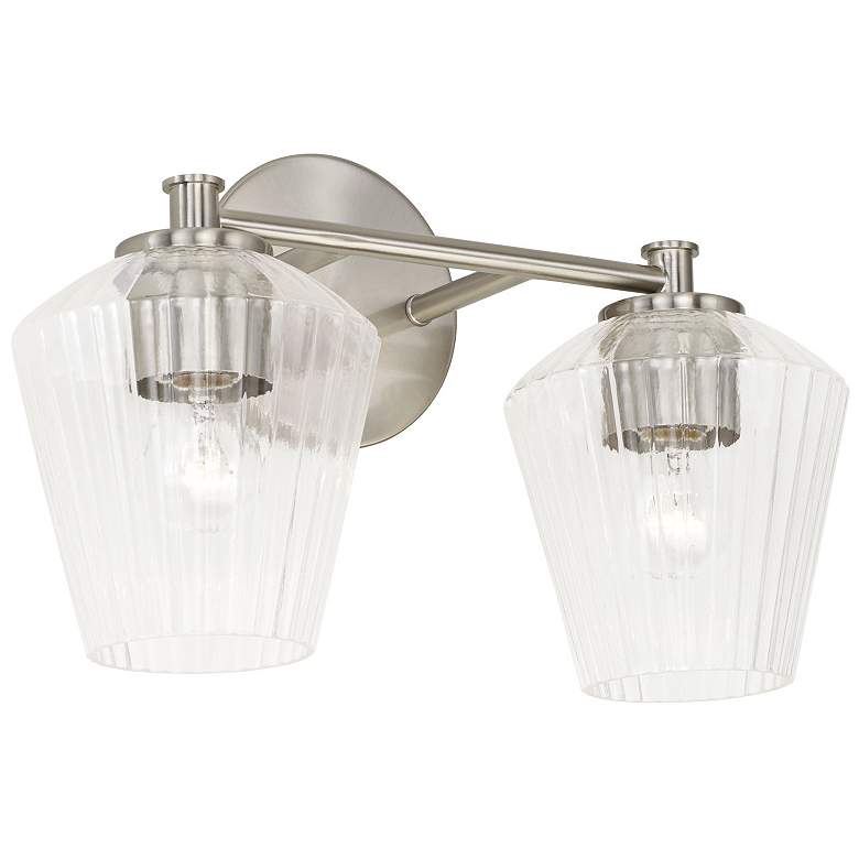 Image 2 Capital Beau 9 1/2" High Brushed Nickel 2-Light Wall Sconce
