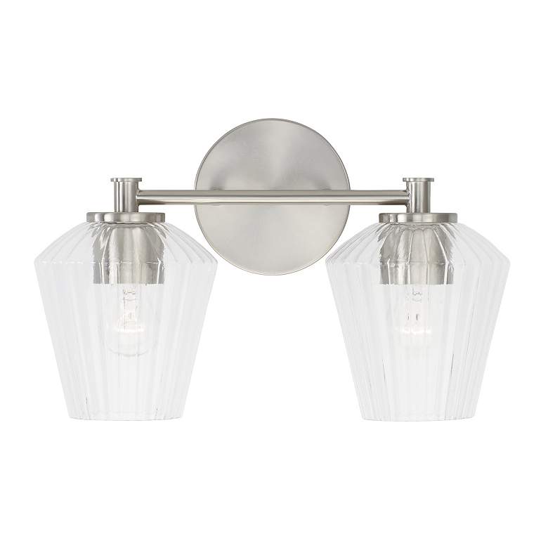 Image 3 Capital Beau 9 1/2" High Brushed Nickel 2-Light Wall Sconce more views