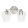 3_Capital Beau 9 1/2" High Brushed Nickel 2-Light Wall Sconce more views
