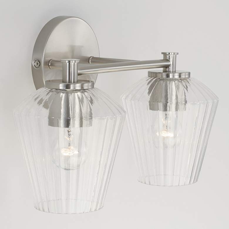 Image 4 Capital Beau 9 1/2" High Brushed Nickel 2-Light Wall Sconce more views