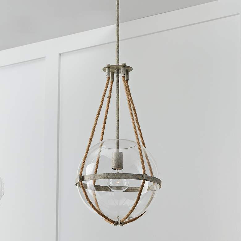 Image 1 Capital Beaufort 13 1/4"W Mystic Sand Globe Pendant Light