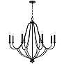 2_Capital Bentley 37 1/2" Wide Black Iron 8-Light Chandelier