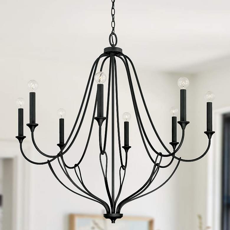 Image 1 Capital Bentley 37 1/2" Wide Black Iron 8-Light Chandelier