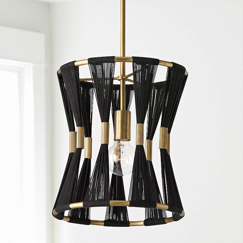 Image 1 Capital Bianca 12 1/4" Wide Patinaed Brass Pendant Light