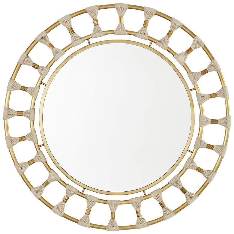 Image 1 Capital Bianca Patinaed Brass 34 1/2 Round Wall Mirror