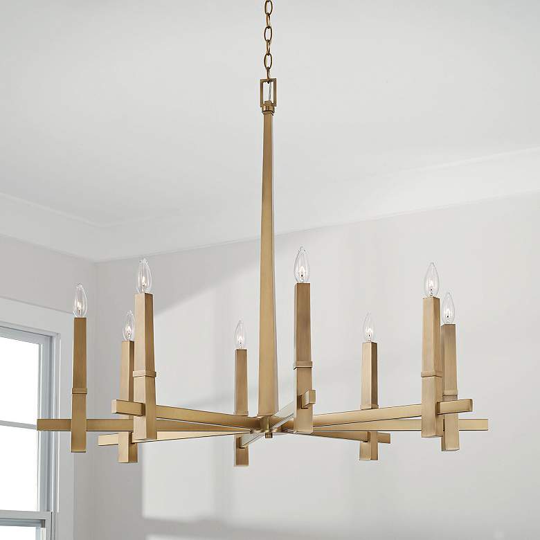 Image 2 Capital Blake 39" Wide Aged Brass 8-Light Chandelier