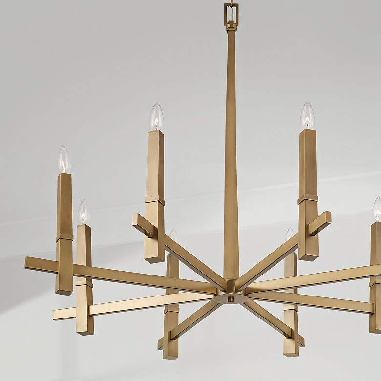 Image 5 Capital Blake 39" Wide Aged Brass 8-Light Chandelier more views