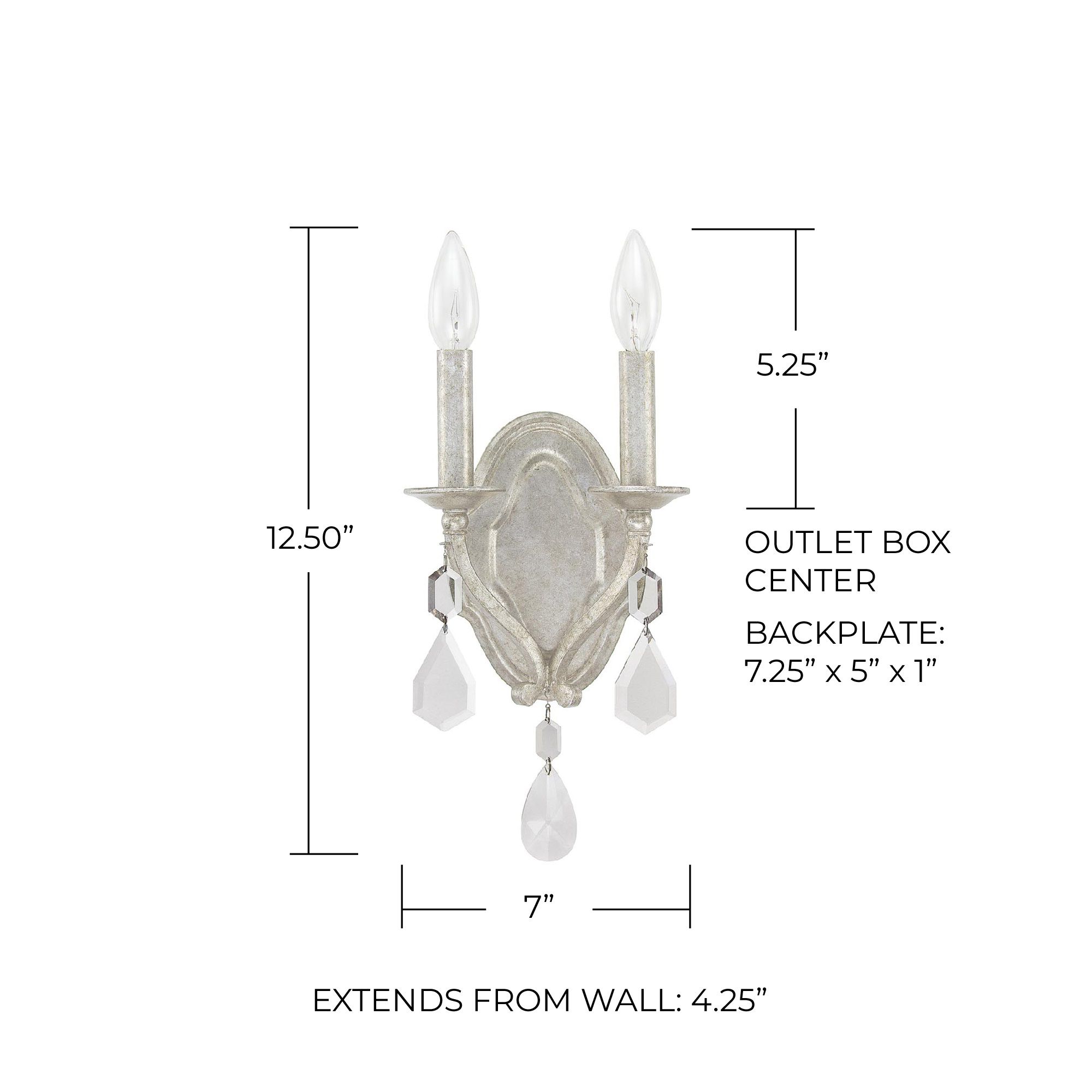 Image 2 Capital Blakely 12 1/2"H Antique Silver 2-Light Wall Sconce more views