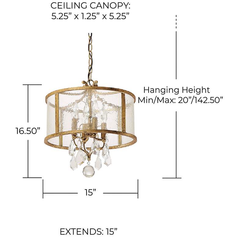 Image 2 Capital Blakely 15" Wide Antique Gold 4-Light Pendant more views