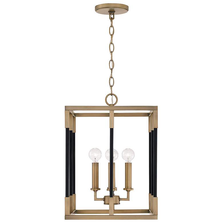 Image 2 Capital Bleeker 13"W Aged Brass and Black 4-Light Pendant
