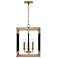 Capital Bleeker 13"W Aged Brass and Black 4-Light Pendant