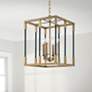 Thumbnail1 of Capital Bleeker 13"W Aged Brass and Black 4-Light Pendant