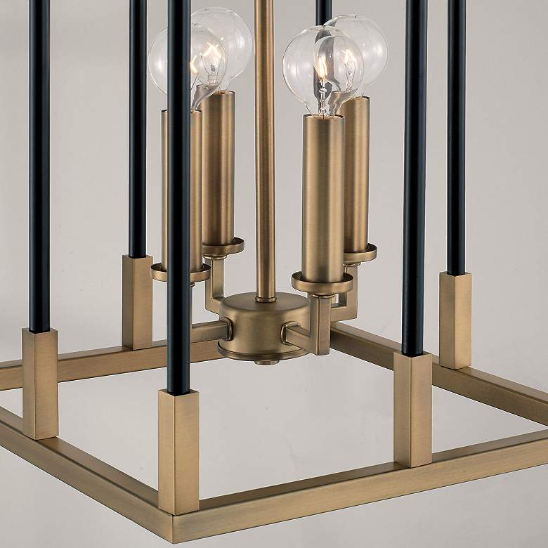 Image 3 Capital Bleeker 13"W Aged Brass and Black 4-Light Pendant more views