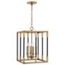 Thumbnail4 of Capital Bleeker 13"W Aged Brass and Black 4-Light Pendant more views