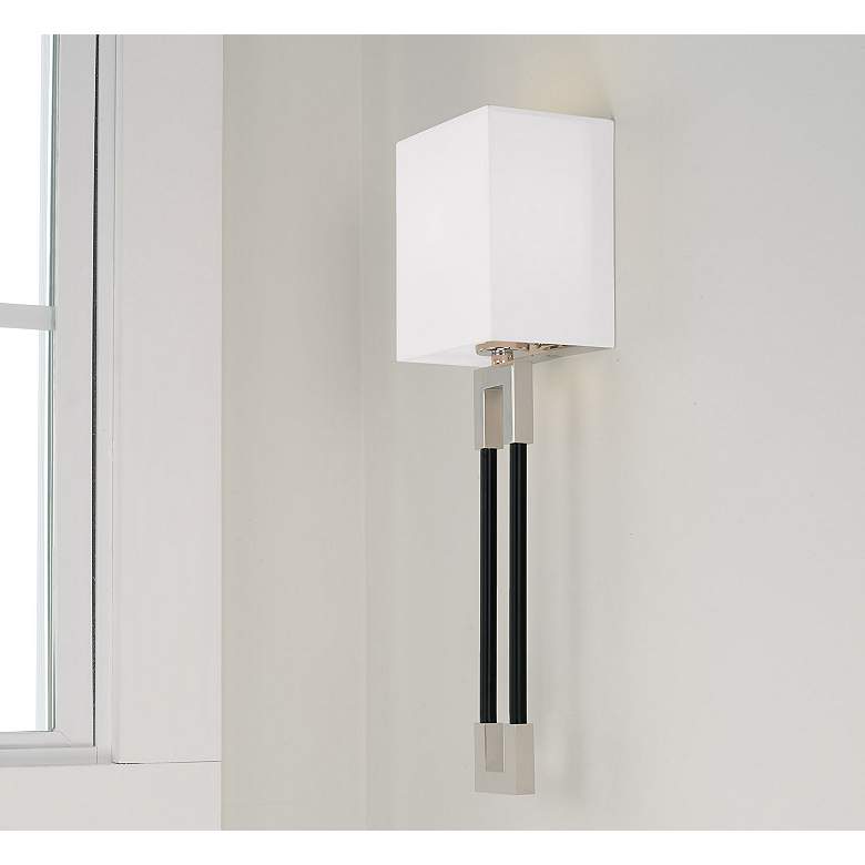 Image 1 Capital Bleeker 19" High Polished Nickel Black Wall Sconce