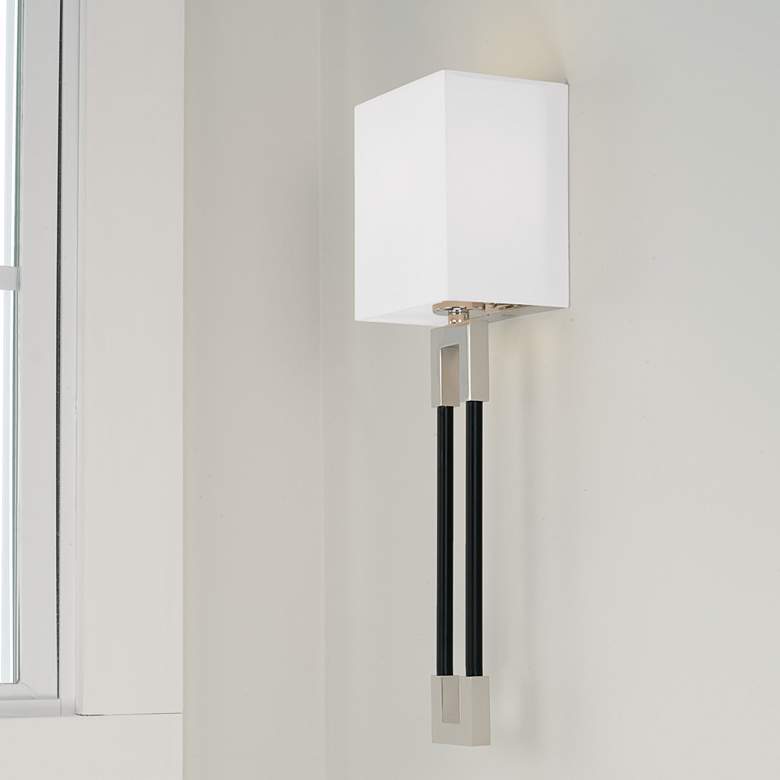 Image 4 Capital Bleeker 19" High Polished Nickel Black Wall Sconce more views