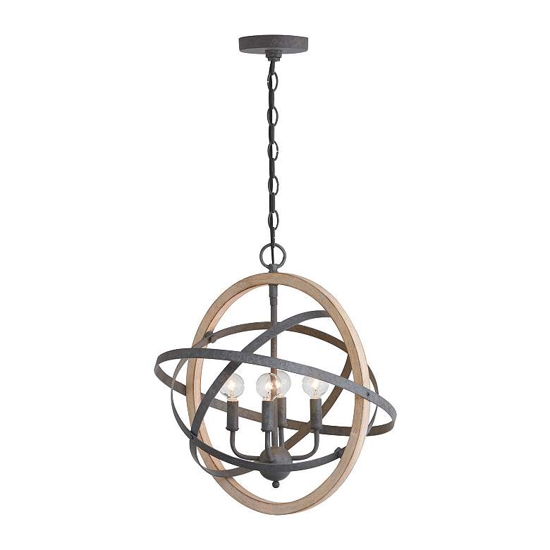Image 3 Capital Bluffton 18" Wide Dark Bronze 4-Light Orb Pendant more views