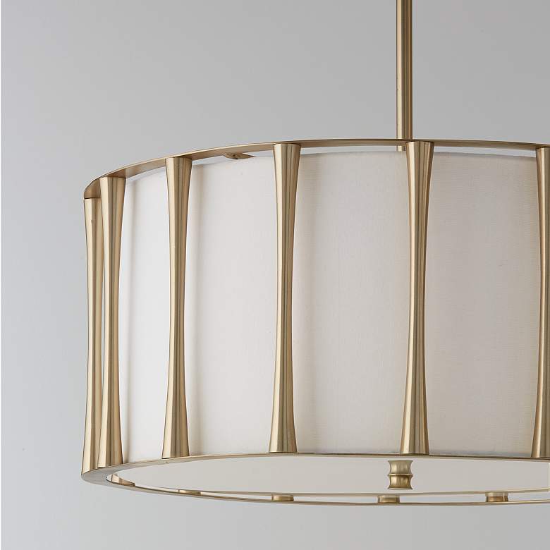 Image 4 Capital Bodie 24 1/2" Wide Matte Brass Metal Drum Pendant more views