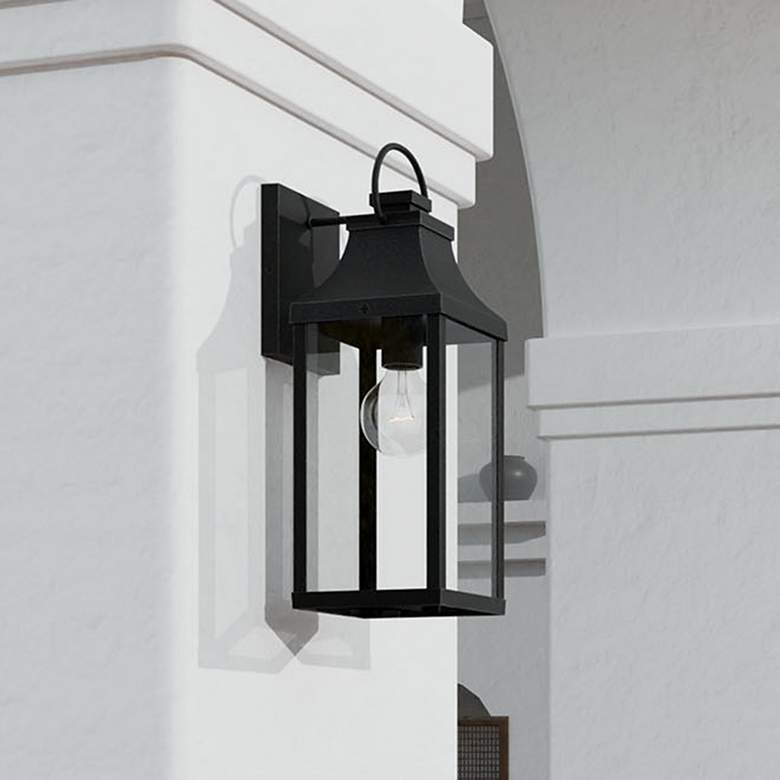 Image 1 Capital Bradford 17 1/4"H Black Outdoor Lantern Wall Light