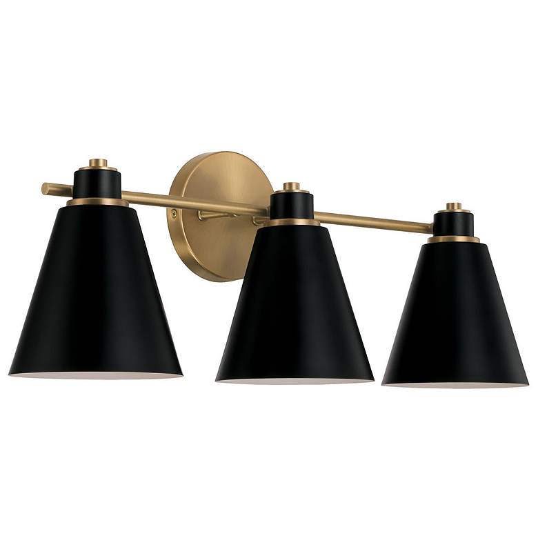 Image 1 Capital Bradley 24" Wide Aged Brass 3-Light Bath Light