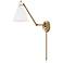 Capital Bradley Aged Brass and White Swing Arm Wall Lamp