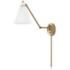 Capital Bradley Aged Brass and White Swing Arm Wall Lamp