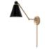 Capital Bradley Aged Brass Plug-In Swing Arm Wall Lamp