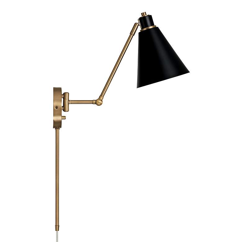Image 4 Capital Bradley Aged Brass Plug-In Swing Arm Wall Lamp more views