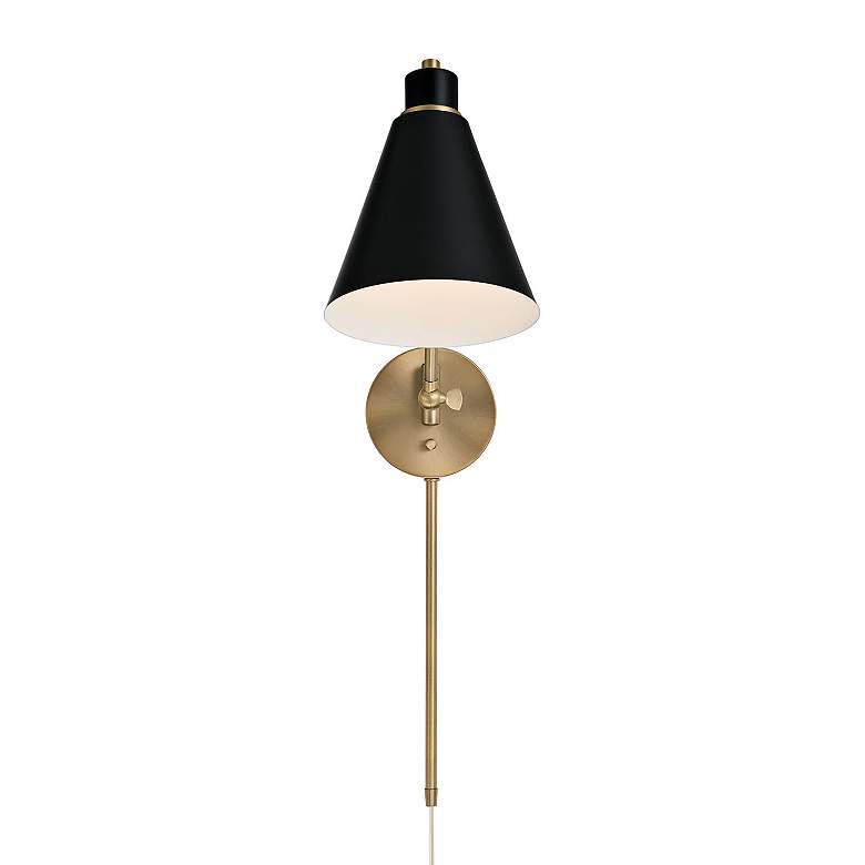Image 5 Capital Bradley Aged Brass Plug-In Swing Arm Wall Lamp more views