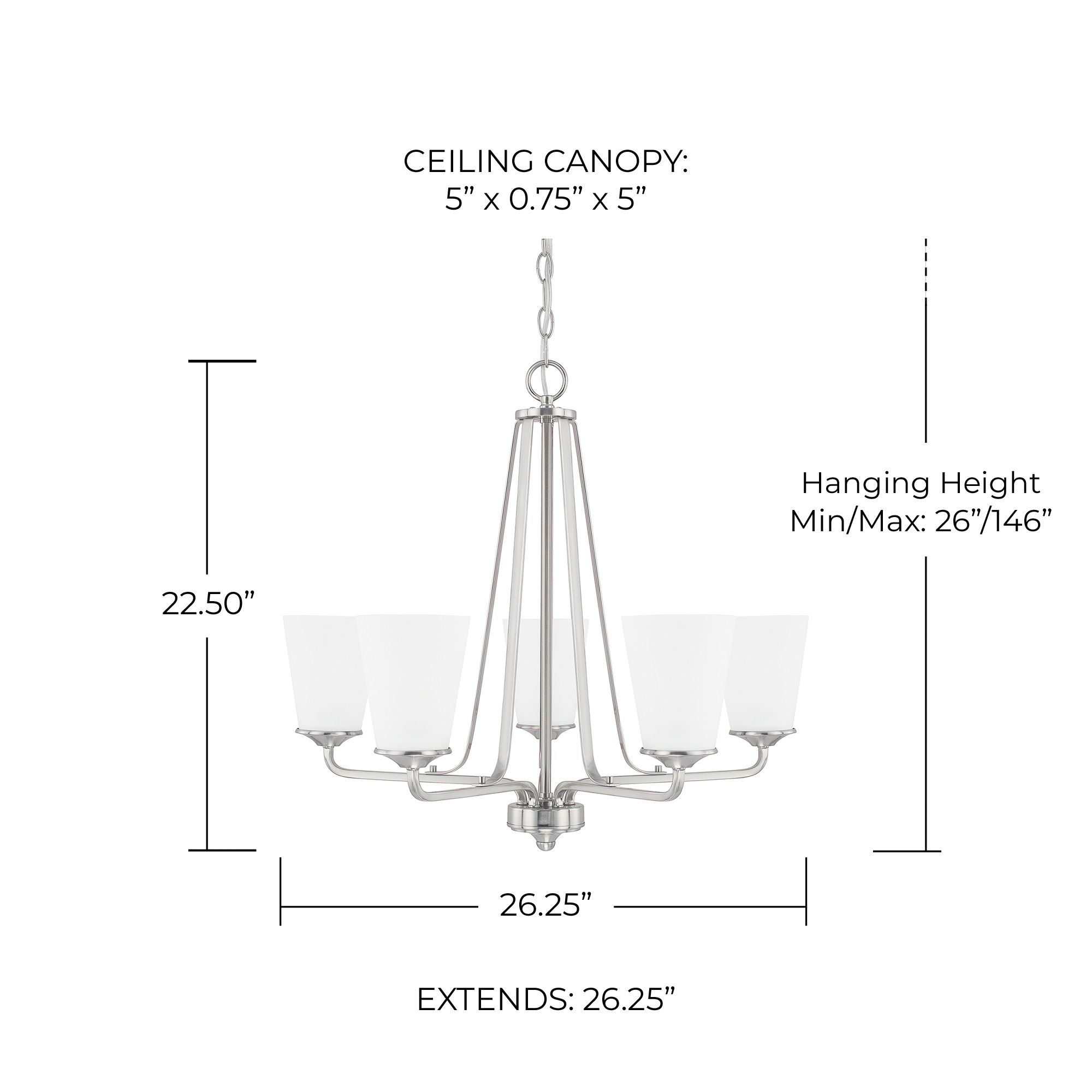 Image 2 Capital Braylon 26 1/4"W Brushed Nickel 5-Light Chandelier more views