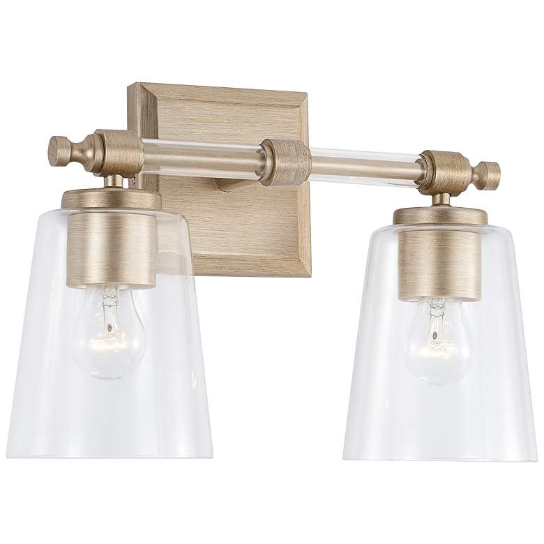 Image 2 Capital Breigh 9 3/4"H Brushed Champagne 2-Light Wall Sconce