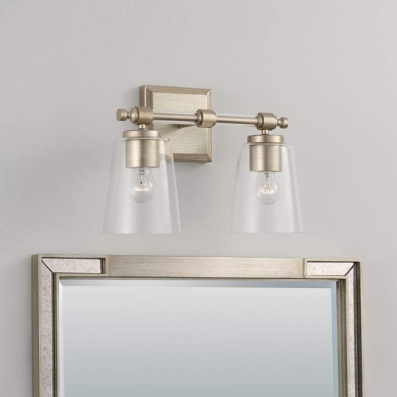 Image 1 Capital Breigh 9 3/4"H Brushed Champagne 2-Light Wall Sconce