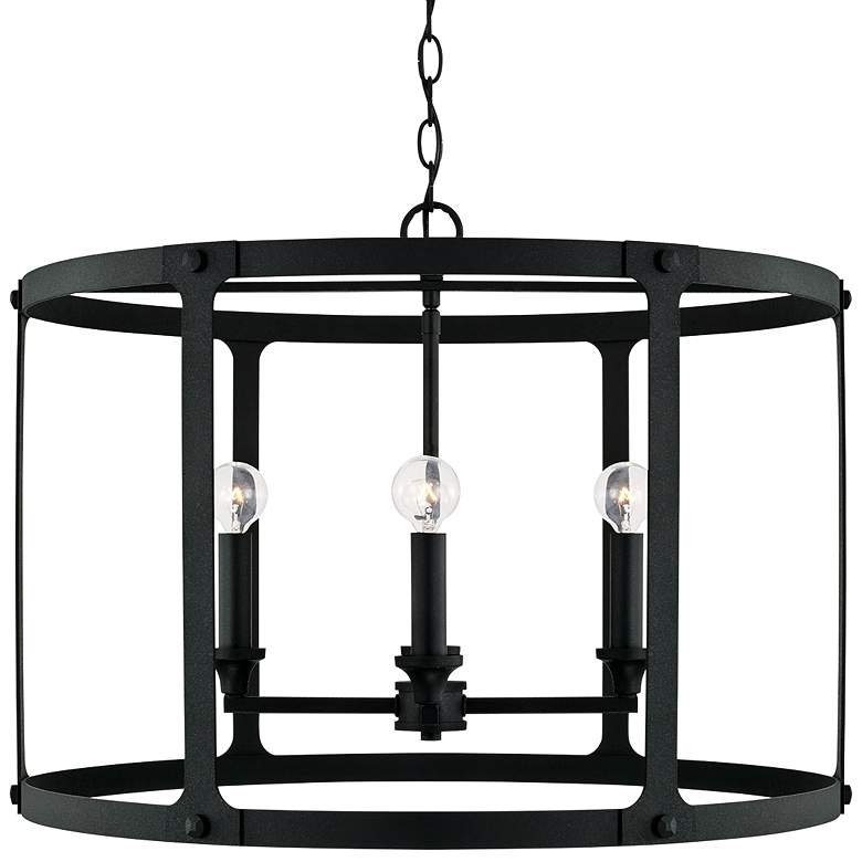 Image 2 Capital Brennen 25" Wide Black Iron 4-Light Pendant