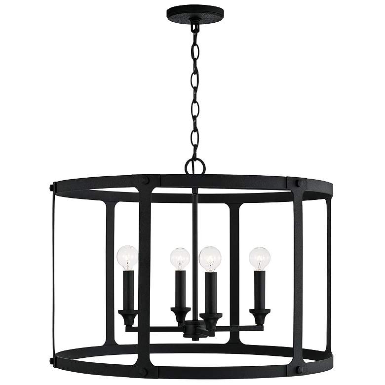 Image 4 Capital Brennen 25" Wide Black Iron 4-Light Pendant more views