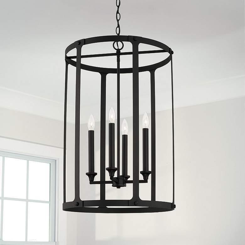 Image 1 Capital Brennen Foyer 19" Wide Black Iron 4-Light Pendant
