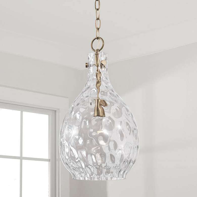 Image 1 Capital Brentwood 9 3/4" Wide Aged Brass Mini Pendant
