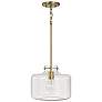 2_Capital Brighton 11 1/2"W Aged Brass Pebbled Mini Pendant