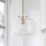 1_Capital Brighton 11 1/2"W Aged Brass Pebbled Mini Pendant