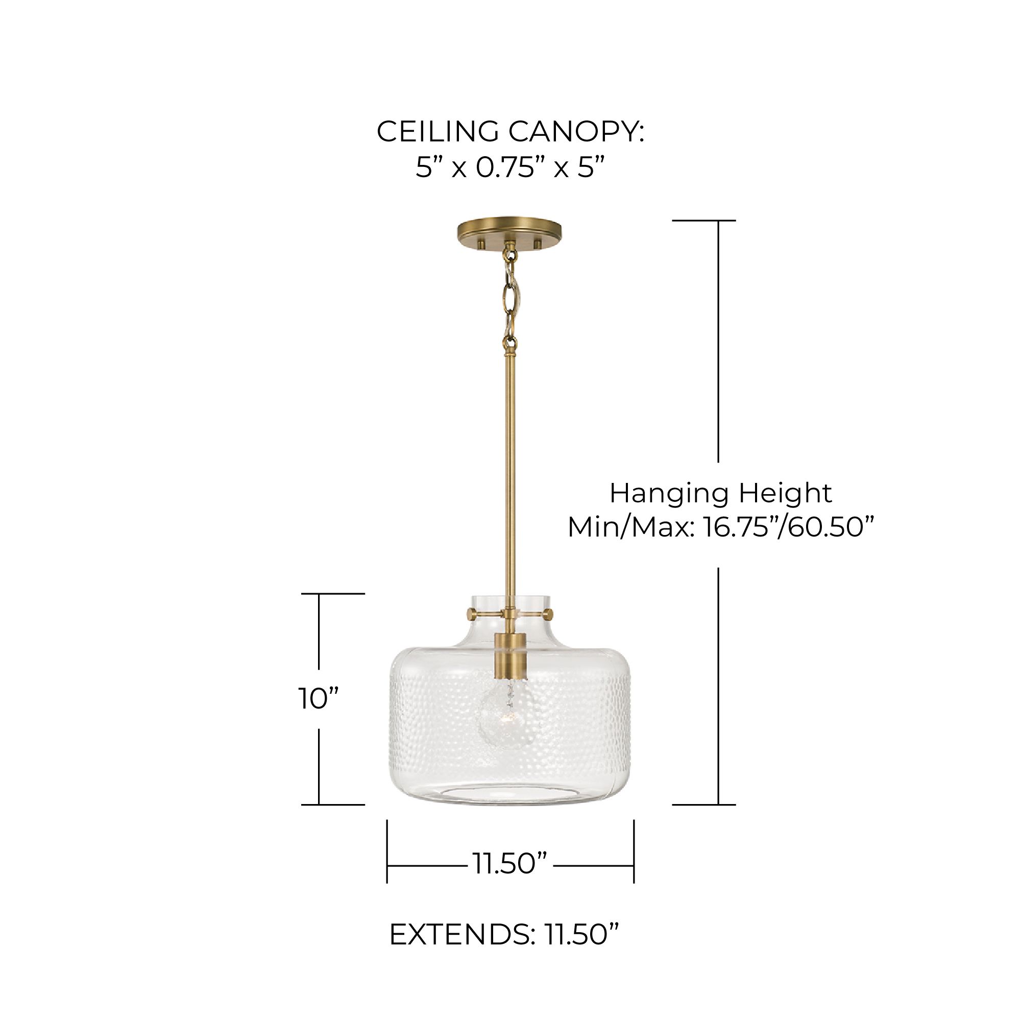 Image 7 Capital Brighton 11 1/2"W Aged Brass Pebbled Mini Pendant more views