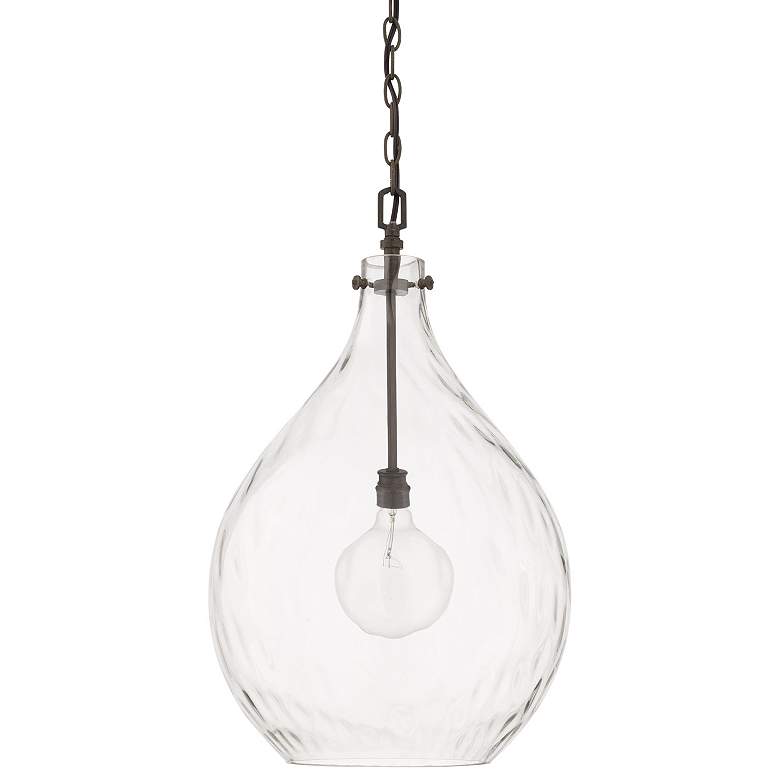 Image 1 Capital Bristol 15 inchW Farmhouse Grayish Black Pendant Light