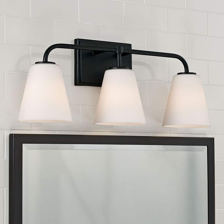 Image 1 Capital Brody 23 1/2" Wide Matte Black 3-Light Bath Light