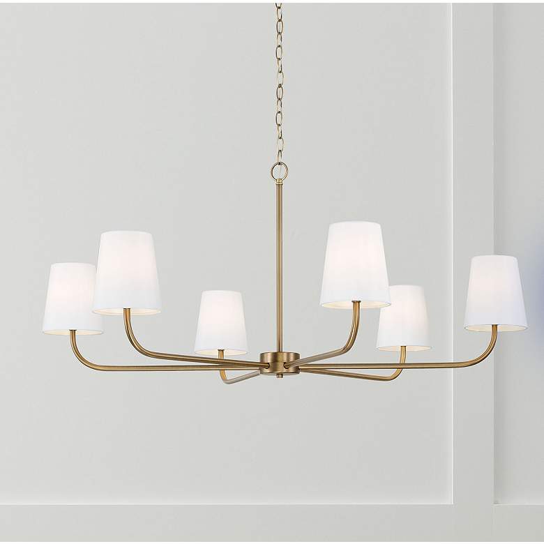 Image 1 Capital Brody 47" Wide Aged Brass 6-Light Chandelier